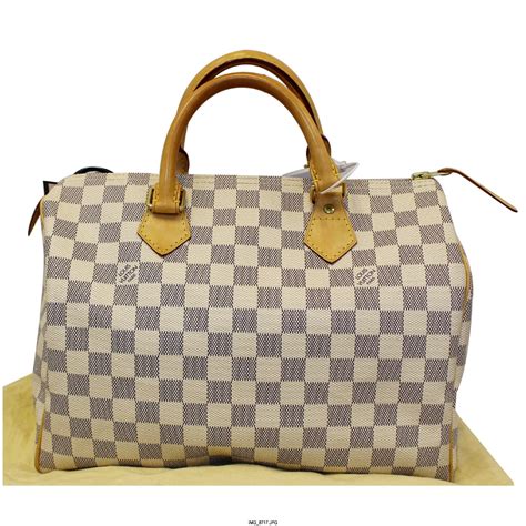 louis vuitton speedy 30 damier azur canvas|speedy 30 damier with strap.